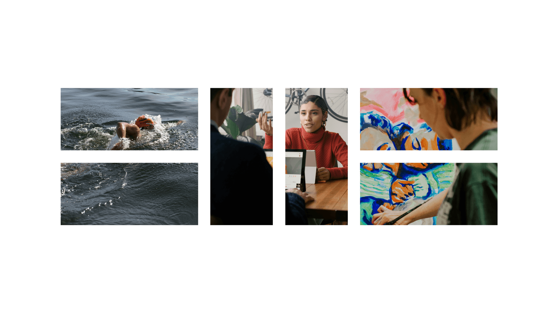 swimming at The Royal Docks, Royal Docks co-working space, painting at The Royal Docks